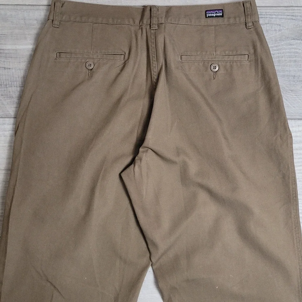 Patagonia Pants Mens 33x34 Khaki Organic Cotton Chino Straight Leg Preppy - Picture 12 of 16